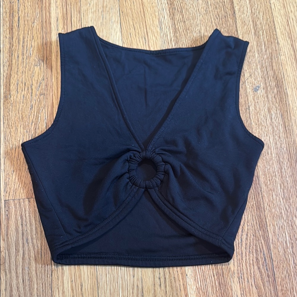 Aevziv Black Sleeveless Crop Top Women’s Small